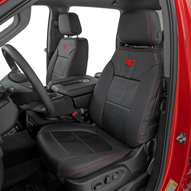 Leather Seat Covers | FR Bucket | RR 60/40 | Chevy/GMC Sierra 1500 (19-26)/Silverado 1500 (19-26)
