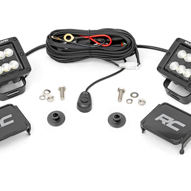 LED Light Kit | Ditch Mount | 2" Black Pair | Flood Pattern | Ford Bronco (21-26)