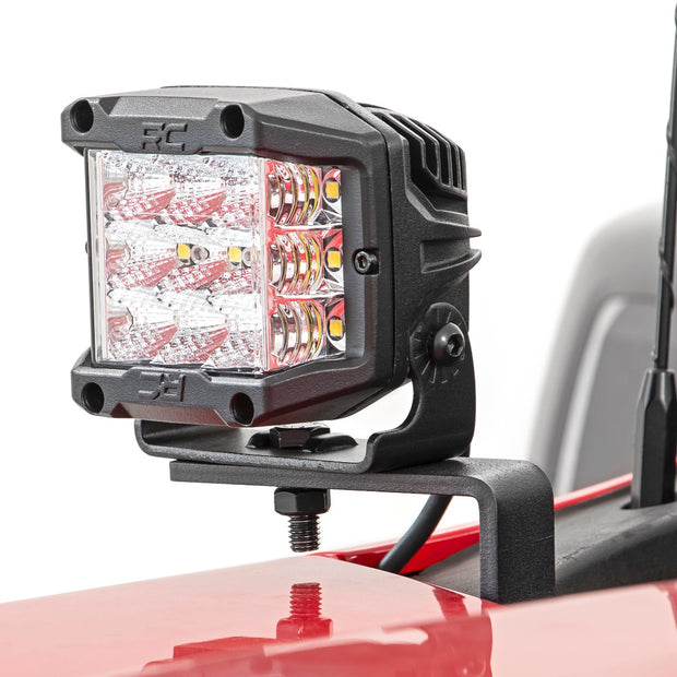 LED Light Kit | Ditch Mount | 2" Black Pair | White DRL | Chevy Silverado 1500 (19-26)