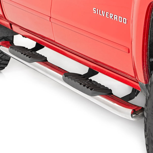 Oval Nerf Steps | Stainless | Crew Cab | DEF Tank | Chevy/GMC 1500/2500HD/3500HD (07-19 & Classic)