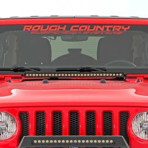 LED Light Kit | Hood Mount | 30" Black Single Row | Jeep Gladiator JT/Wrangler JL (18-26)