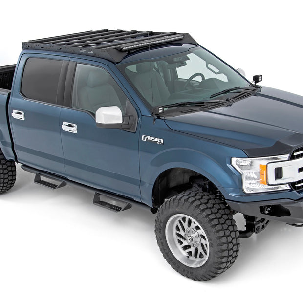 Roof Rack | FR & RR 40 Inch Single Row BLK LEDs | Ford F-150 2WD/4WD (15-18)