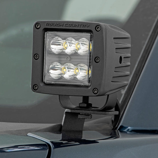 LED Light Kit | Ditch Mount | 2" Black Pair | Flood | Ford F-150 (15-26)/F-150 Lightning (22-26)