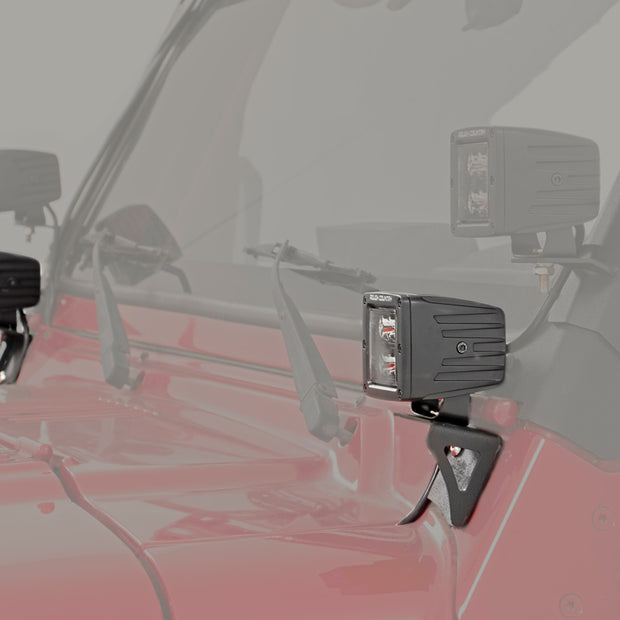 LED Light Mount | Lower Windshield | Pod | Jeep Wrangler TJ (97-06)/Wrangler Unlimited (04-06)