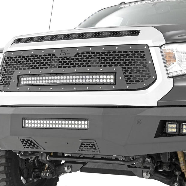 Mesh Grille | 30" Dual Row LED | Black | Amber DRL | Toyota Tundra (14-17)