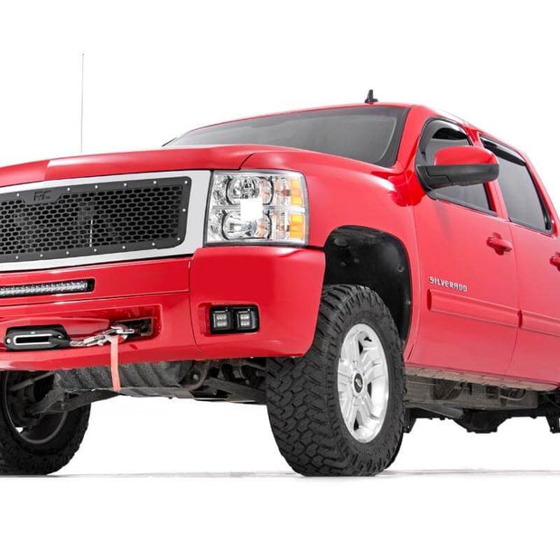 LED Light Kit | Fog | 2" Black Pairs x2 | White DRL | Chevy Silverado 1500/2500HD/3500HD 2WD/4WD