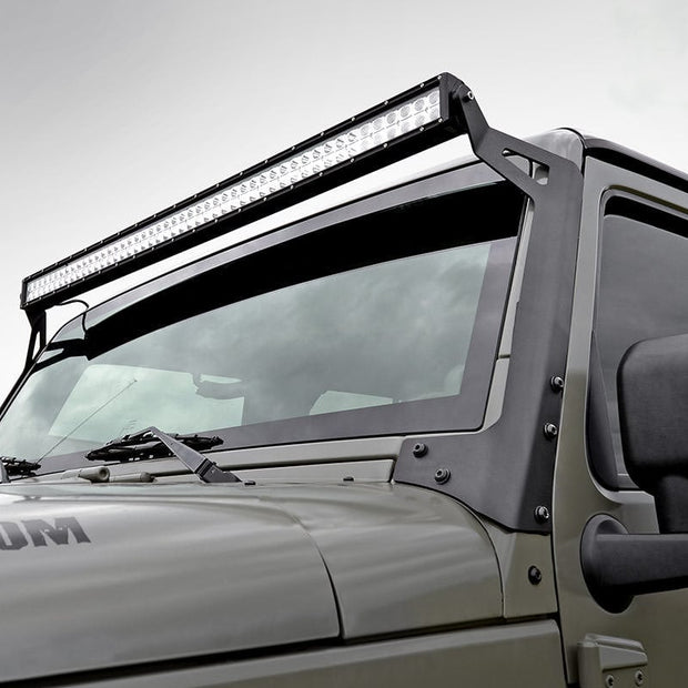 LED Light Mounts | Upper Windshield | 50" | Jeep Wrangler JK/Wrangler Unlimited (07-18)