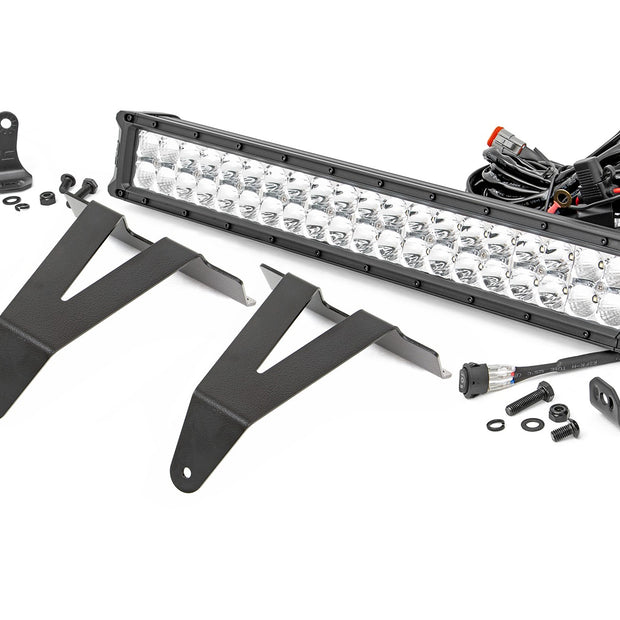 LED Light Kit | Bumper Mount | 20" Chrome Dual Row | White DRL | Ram 1500 (19-24)