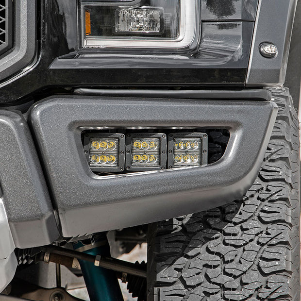 LED Light Kit | Fog Mount | Triple 2" Black Pair | White DRL | Ford Raptor (17-20)
