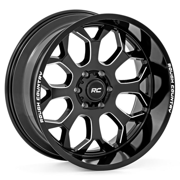 Rough Country 96 Series Wheel | One-Piece | Gloss Black | 20x9 | 6x5.5 | +0mm