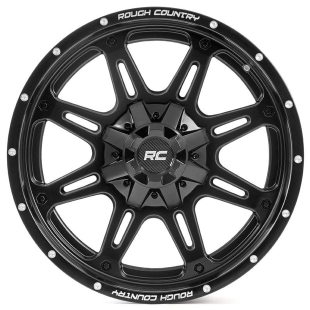 Rough Country 94 Series Wheel | One-Piece | Matte Black | 20x10 | 5x5.0/5x4.5 | -18mm