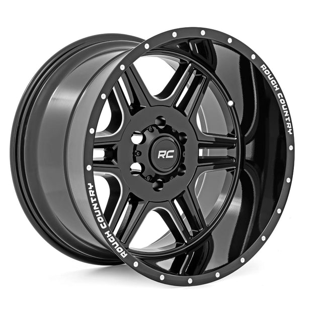 Rough Country 92 Series Wheel | Machined One-Piece | Gloss Black | 20x12 | 6x5.5 | -44mm