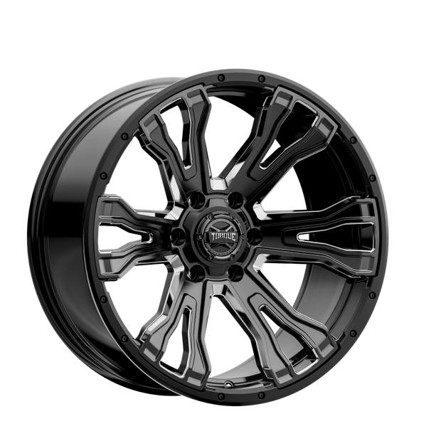 Torque Prime | Gloss Black w/Milled Accent | 20x9 | 6x5.5 | -12mm