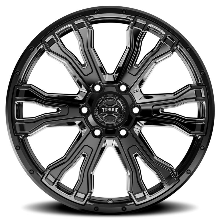 Torque Prime | Gloss Black w/Milled Accent | 20x9 | 6x5.5 | -12mm